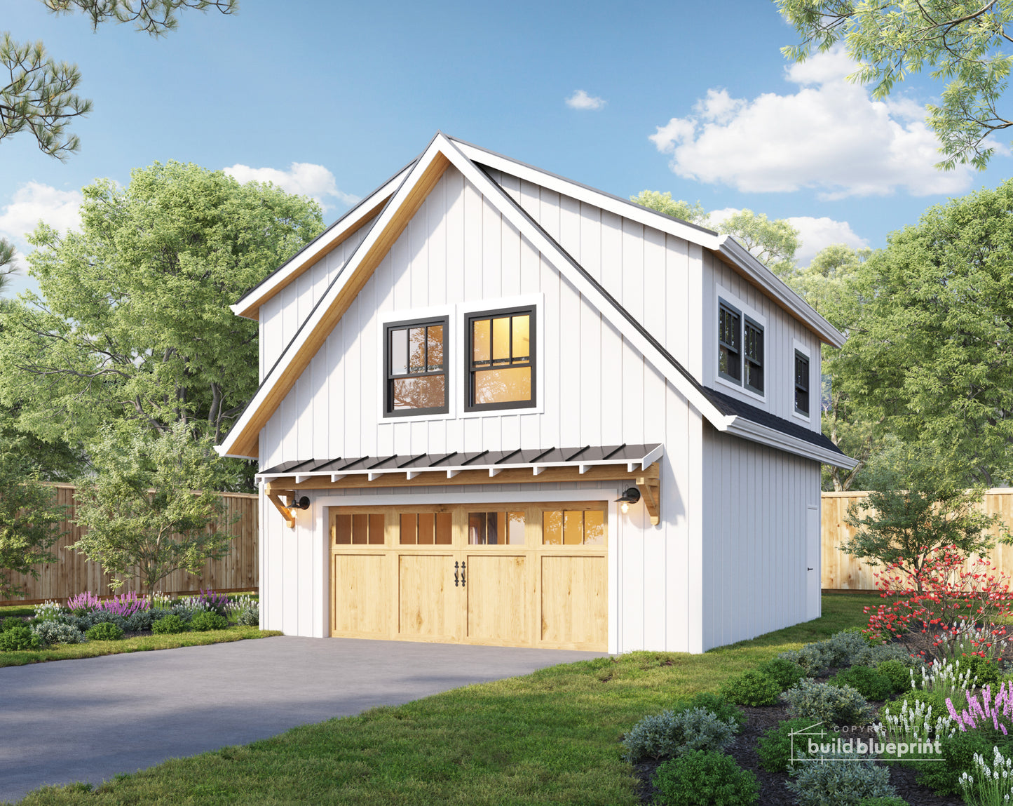 24'x24' Two Car ADU Garage Loft Architectural Plans
