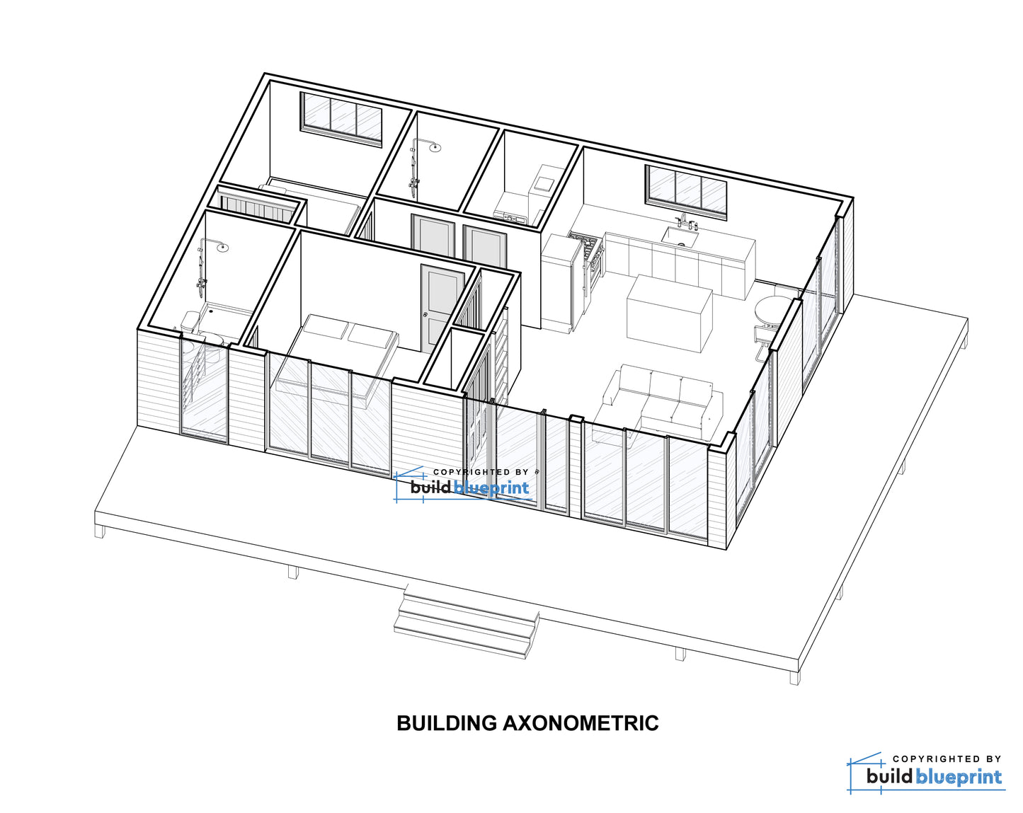 24' x 36' Lean Cottage Architectural Plans