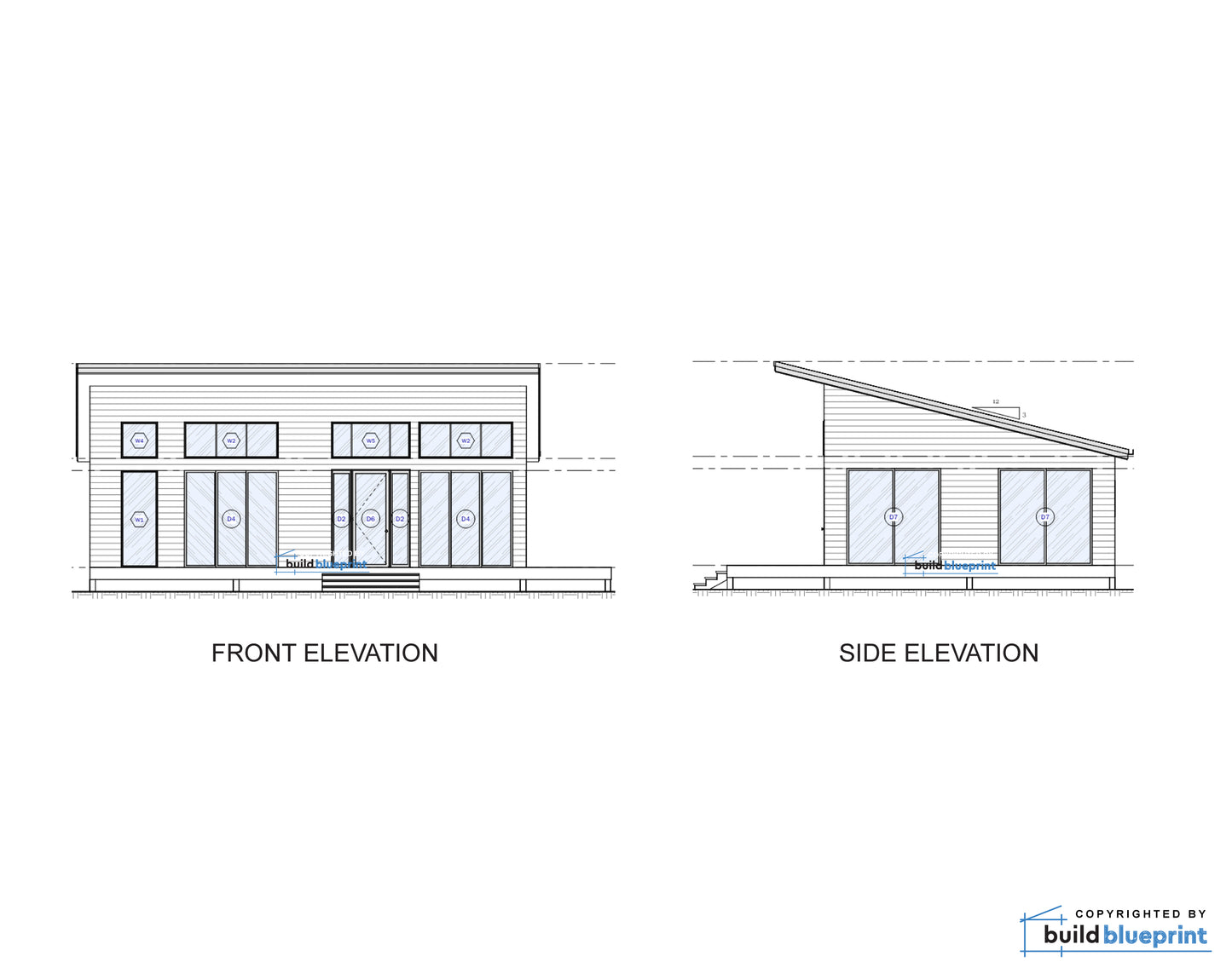 24' x 36' Lean Cottage Architectural Plans