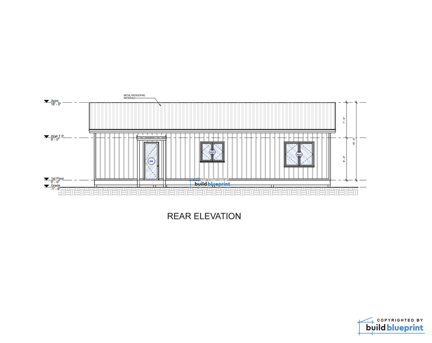 30' x 50' Lean Cottage Architectural Plans