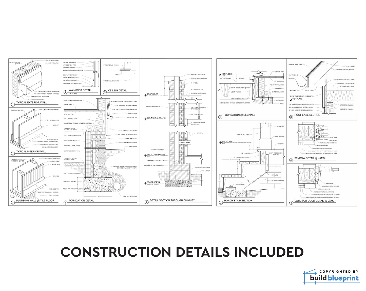 22' x 28' Lean Cottage Architectural Plans