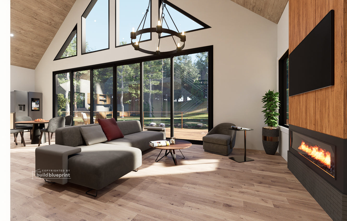 35' x 35' Long Creek Modern Cabin Architectural Plans