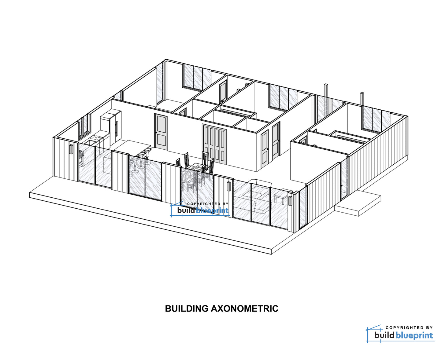 40' x 50' Lean Cottage Architectural Plans