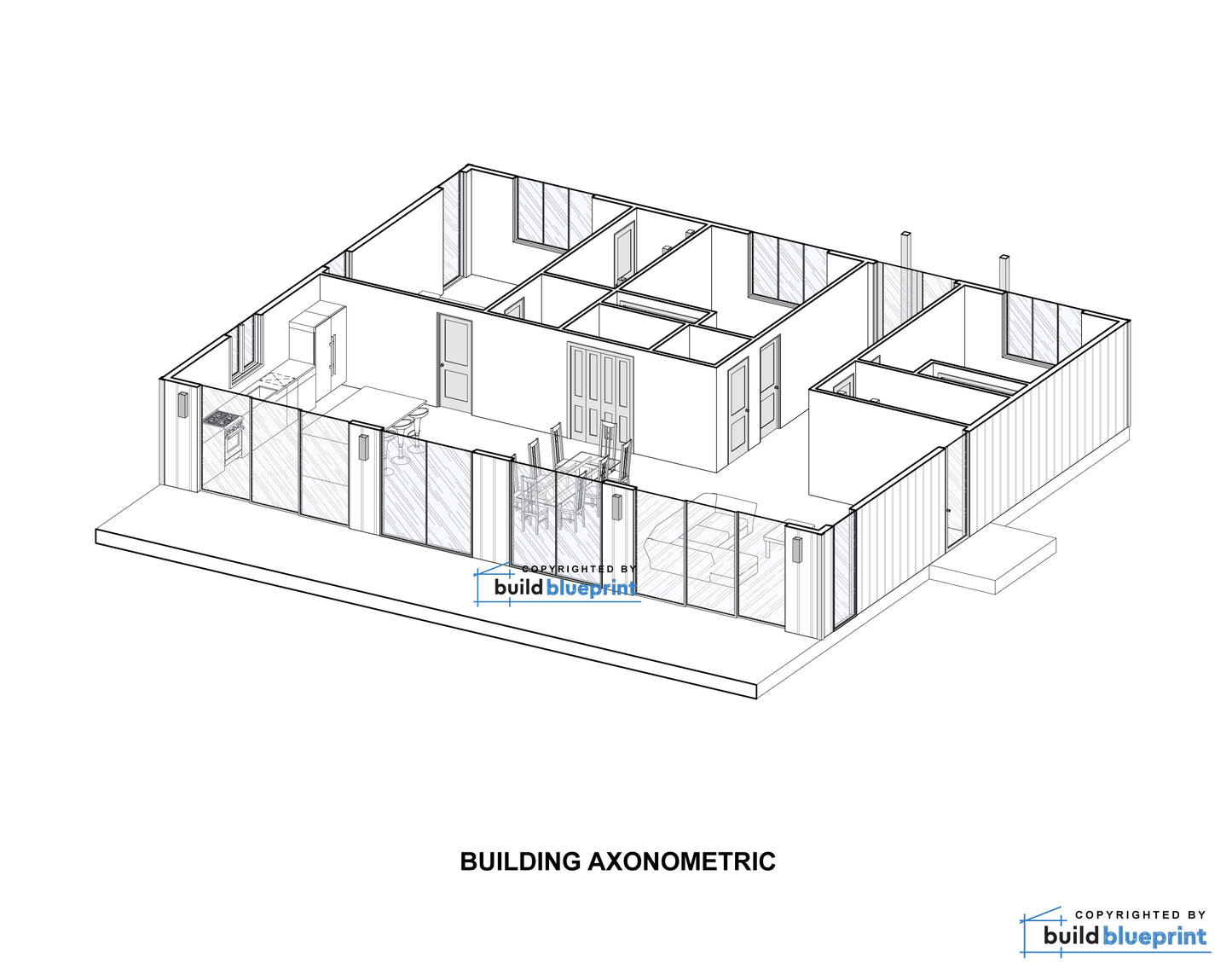 40' x 50' Lean Cottage Architectural Plans