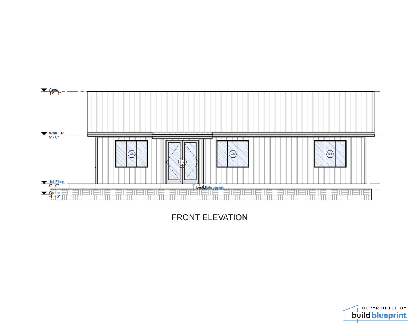 40' x 50' Lean Cottage Architectural Plans