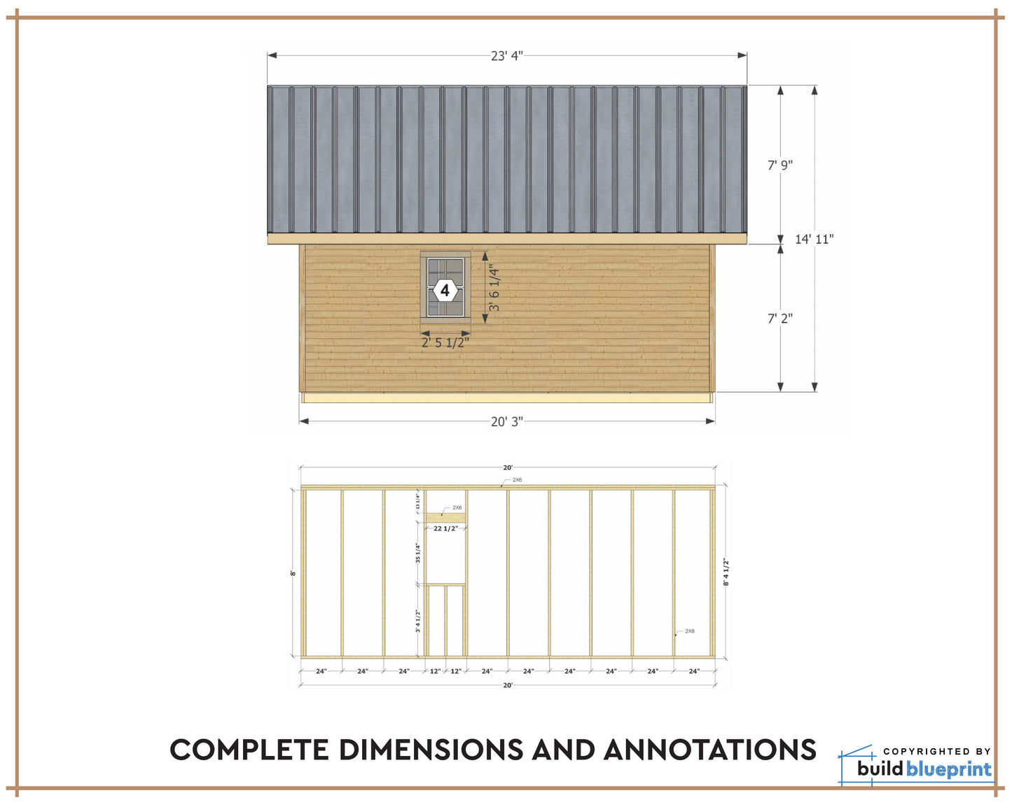 16' x 20' Redwood Cabin Loft DIY Build Plans