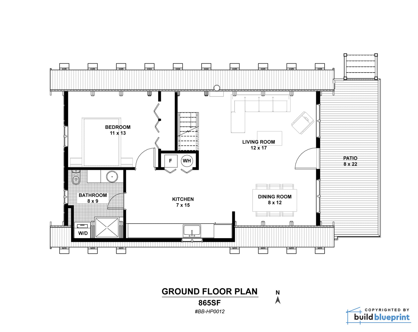 24' x 36' Modern A-Frame Cabin Architectural Plans