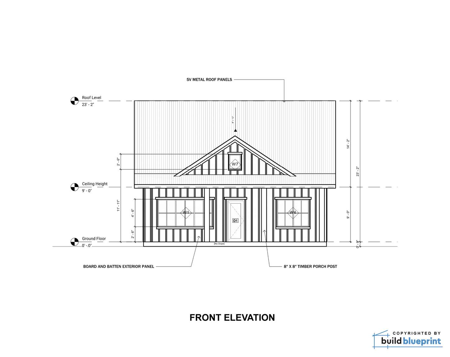 30' x 30' American Cottage Architectural Plans