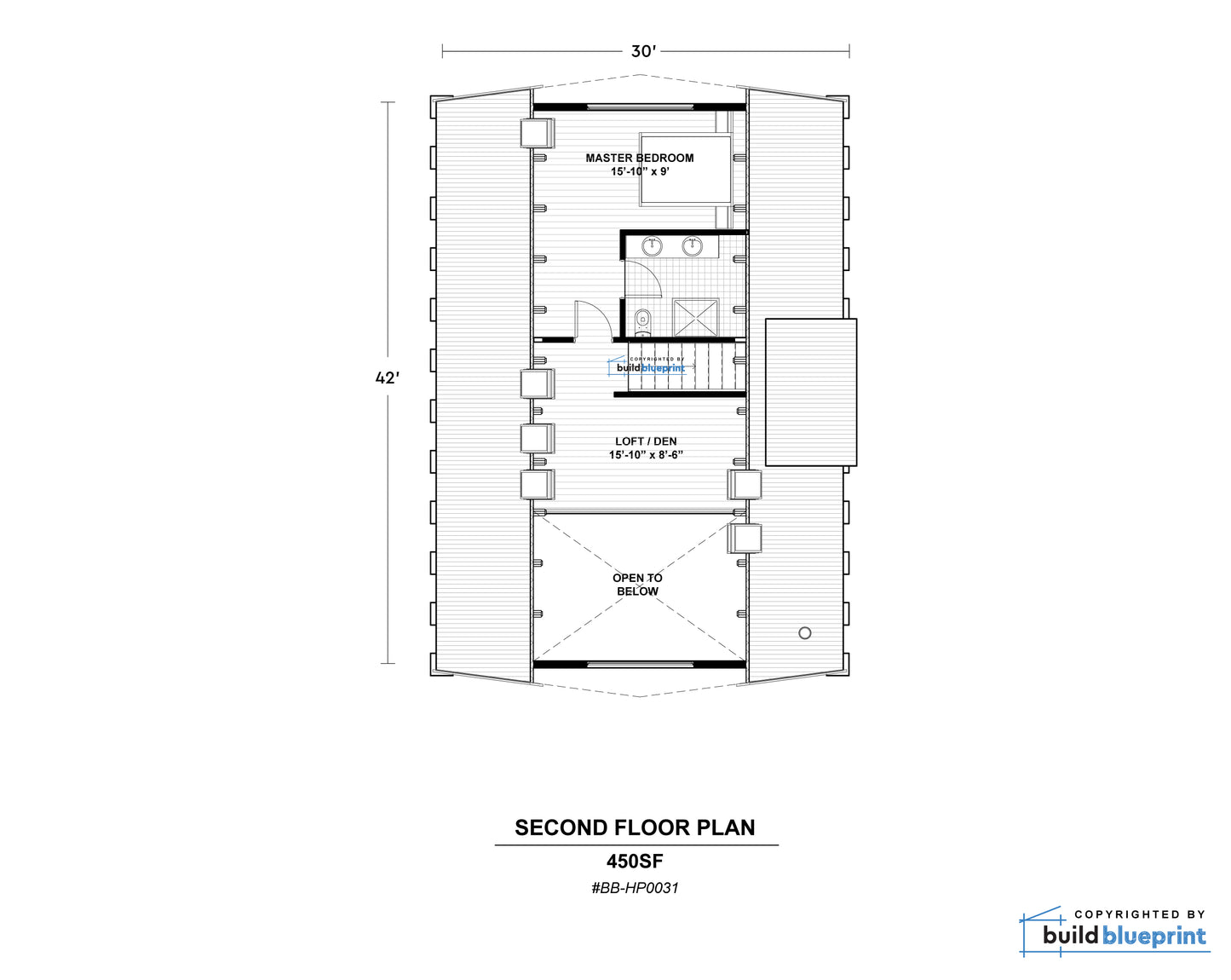 30' x 42' Modern A-Frame Cabin Architectural Plans