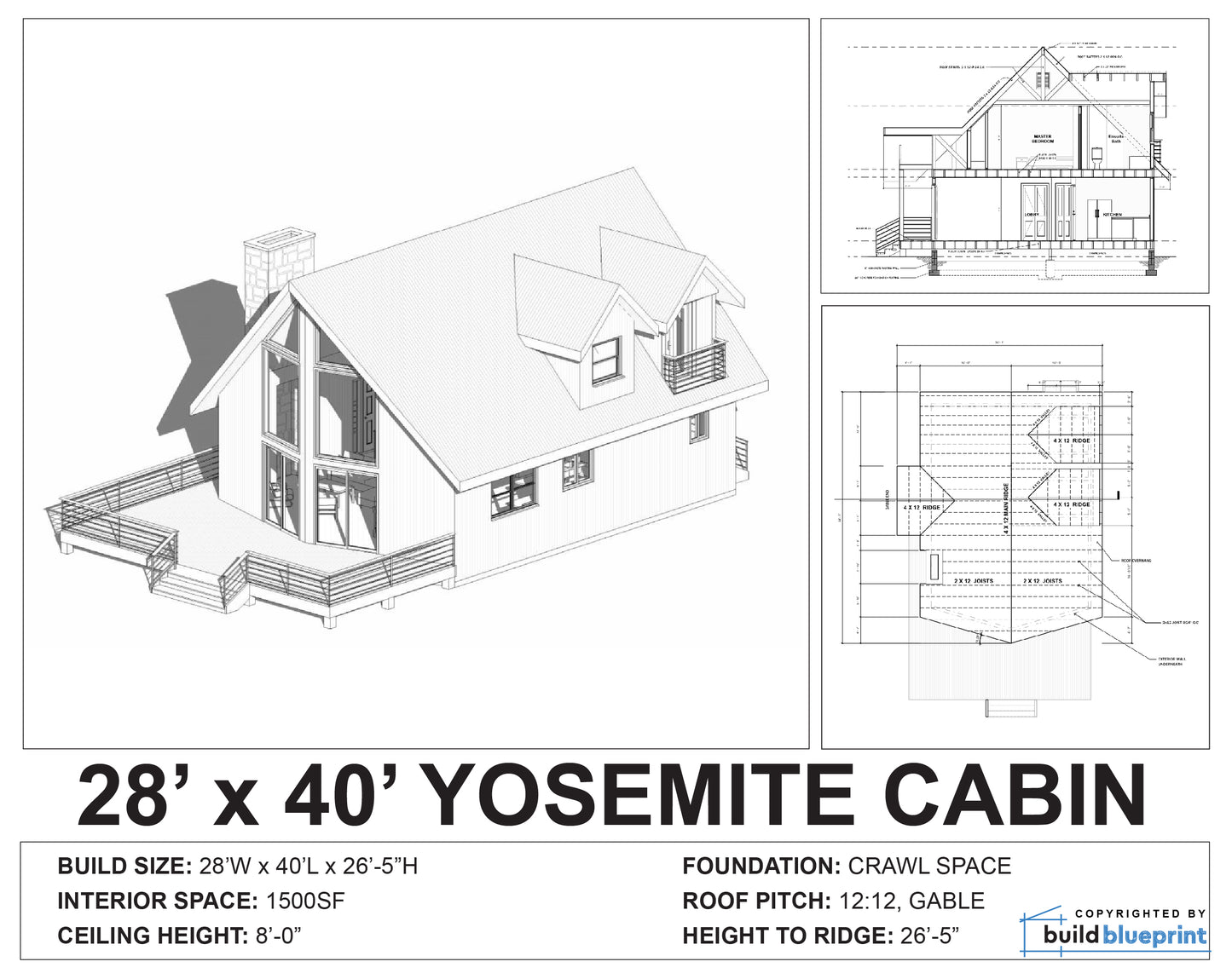 Yosemite Modern Cabin Architectural Plans