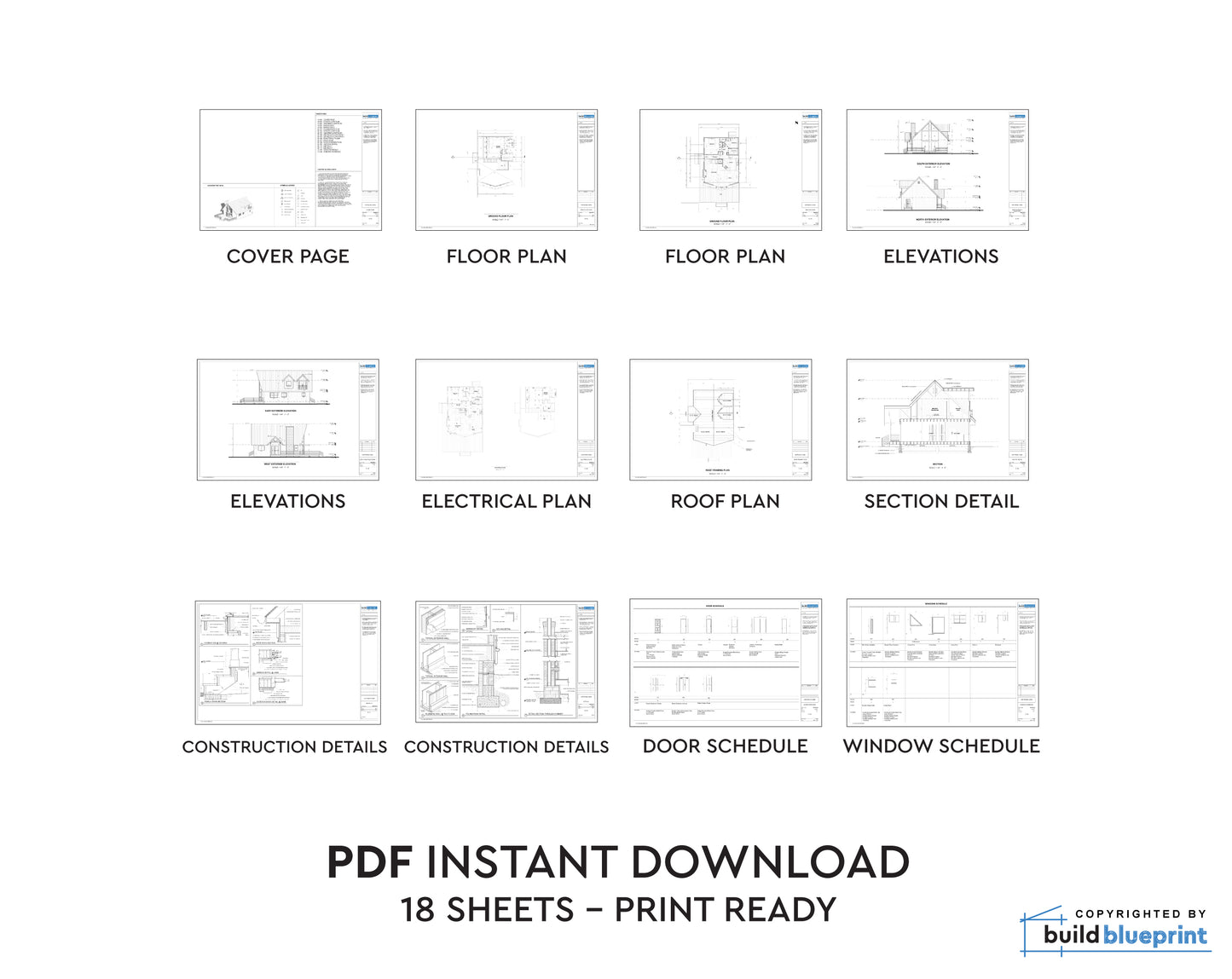 Yosemite Modern Cabin – electrical plan, cabin architectural plans PDF