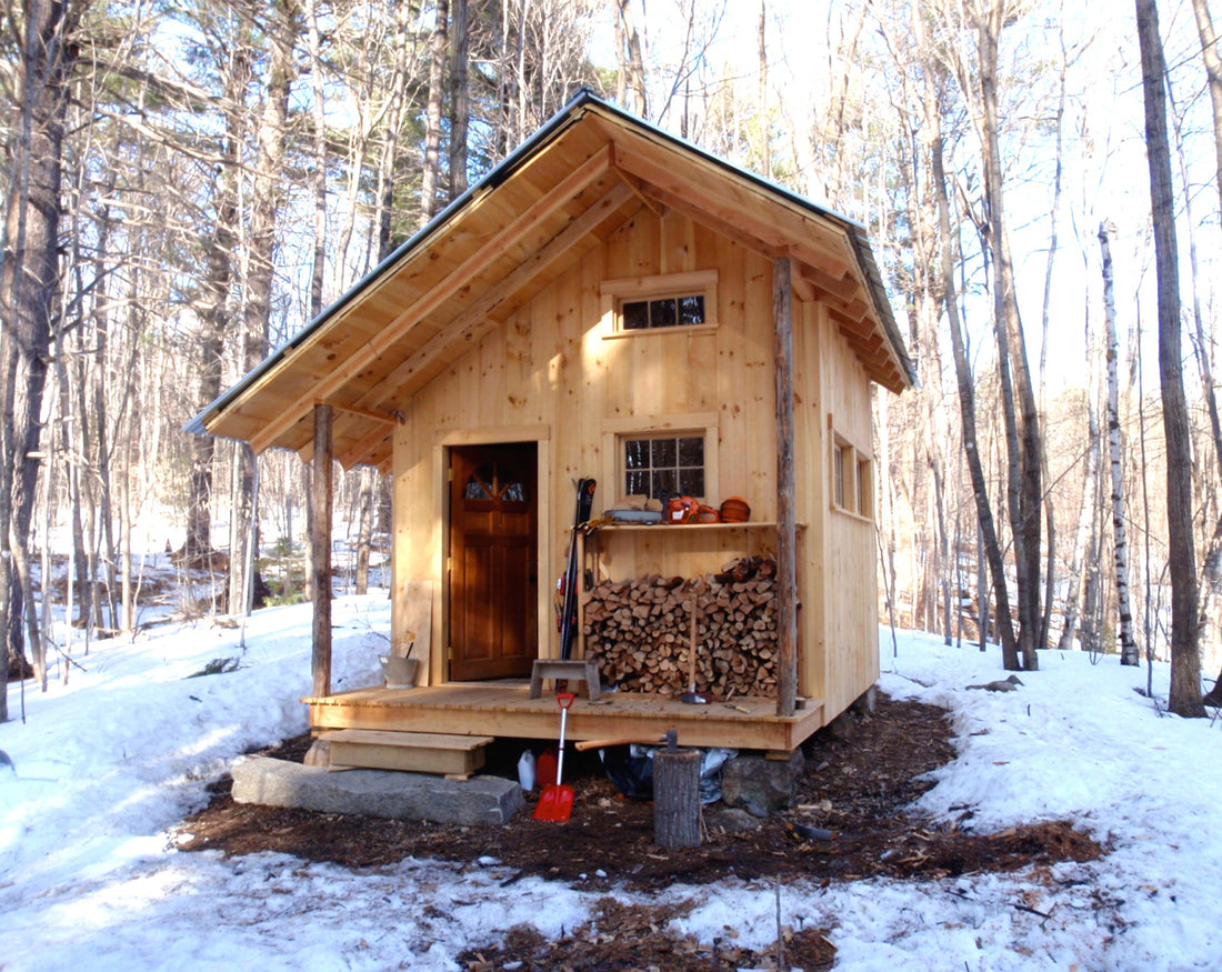Tiny A-Frame cabin exterior rendering