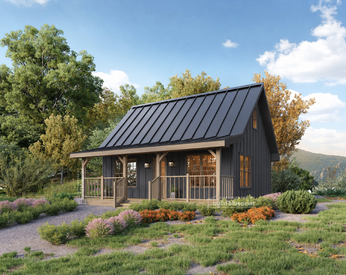 20' x 26' Farmhouse Cabin Architectural Plans
