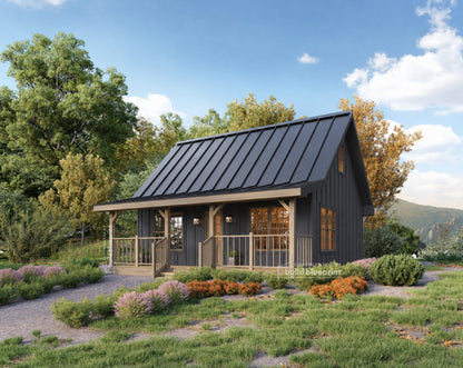 20' x 26' Farmhouse Cabin Architectural Plans