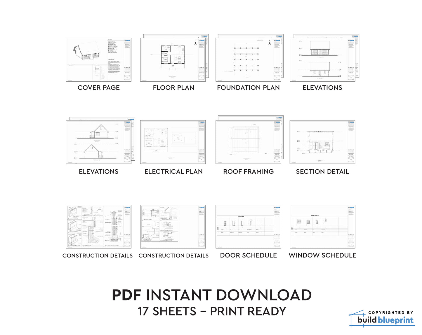 20' x 26' Farmhouse Cabin Architectural Plans