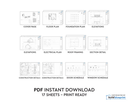 20' x 26' Farmhouse Cabin Architectural Plans