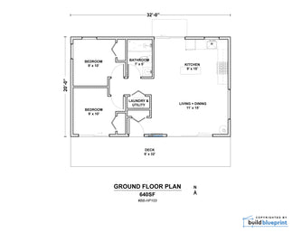 20' x 32' Modern Barn House Architectural Plans – Build Blueprint