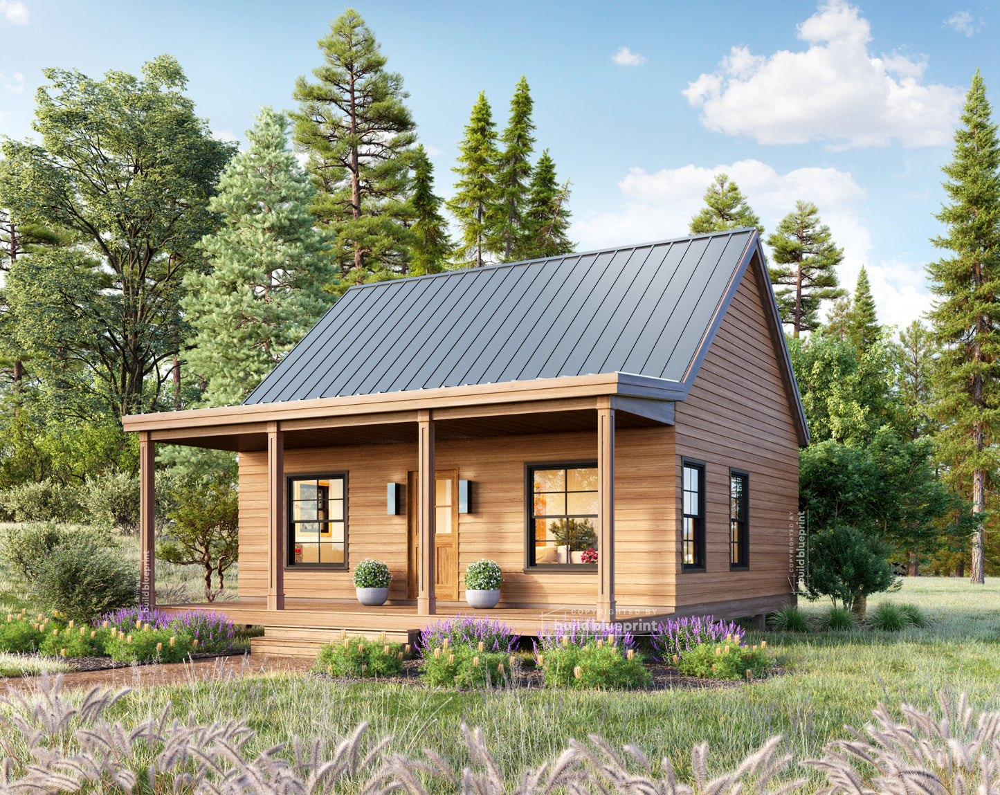 22' x 26' Garden Cottage Architectural Plans