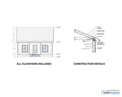 22' x 26' Garden Cottage Architectural Plans