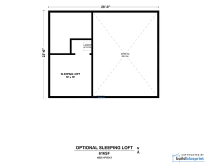 22' x 28' Lean Cottage Architectural Plans