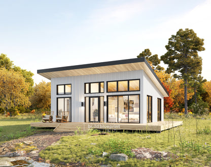 22' x 28' Lean Cottage Architectural Plans