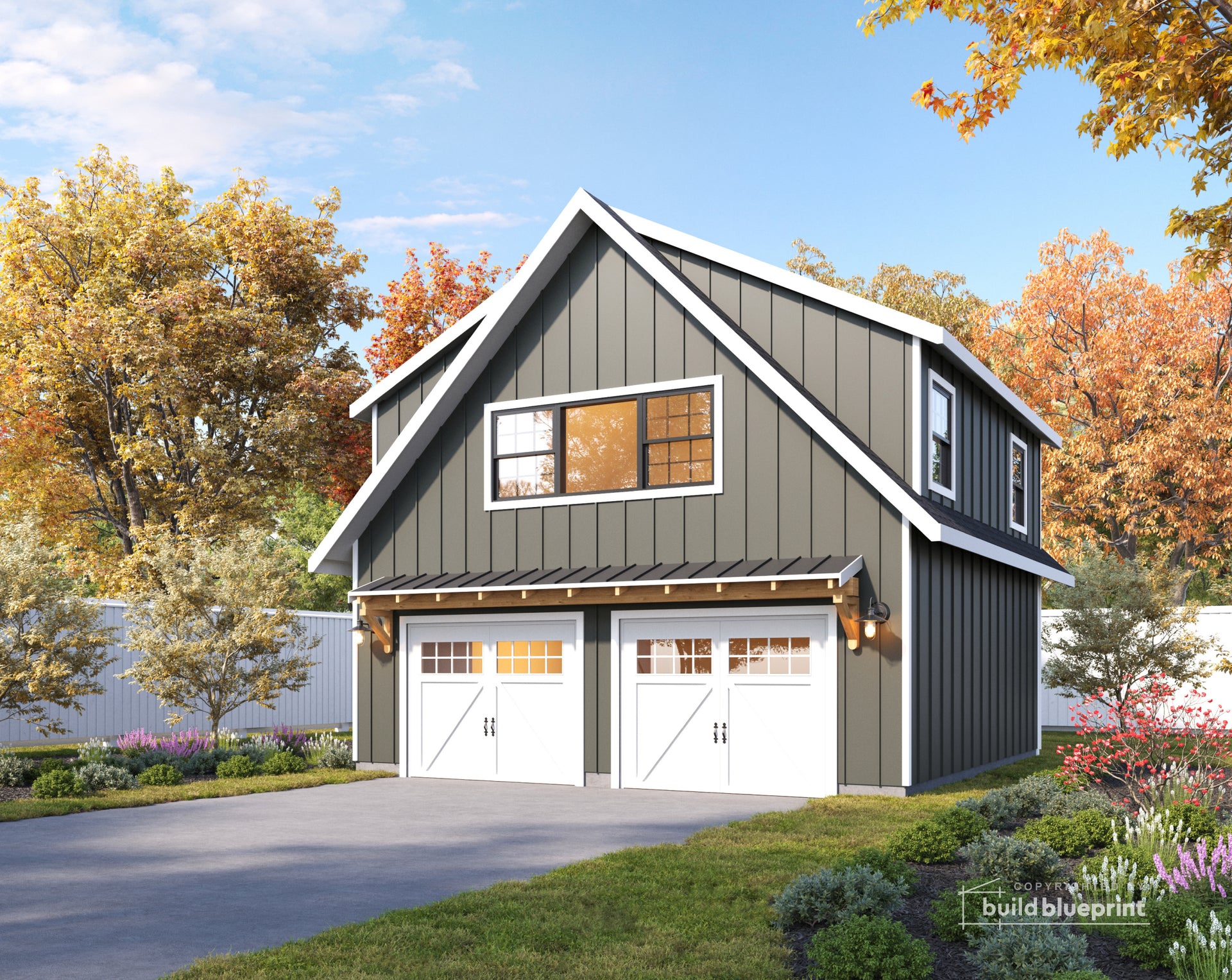 26' x 26' Two Car ADU Garage Loft Architectural Plans