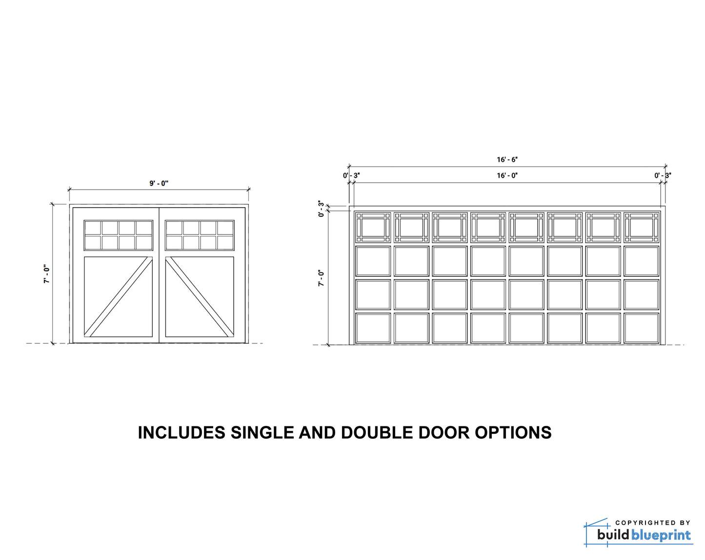 28' x 28' Two Car ADU Garage Loft Architectural Plans