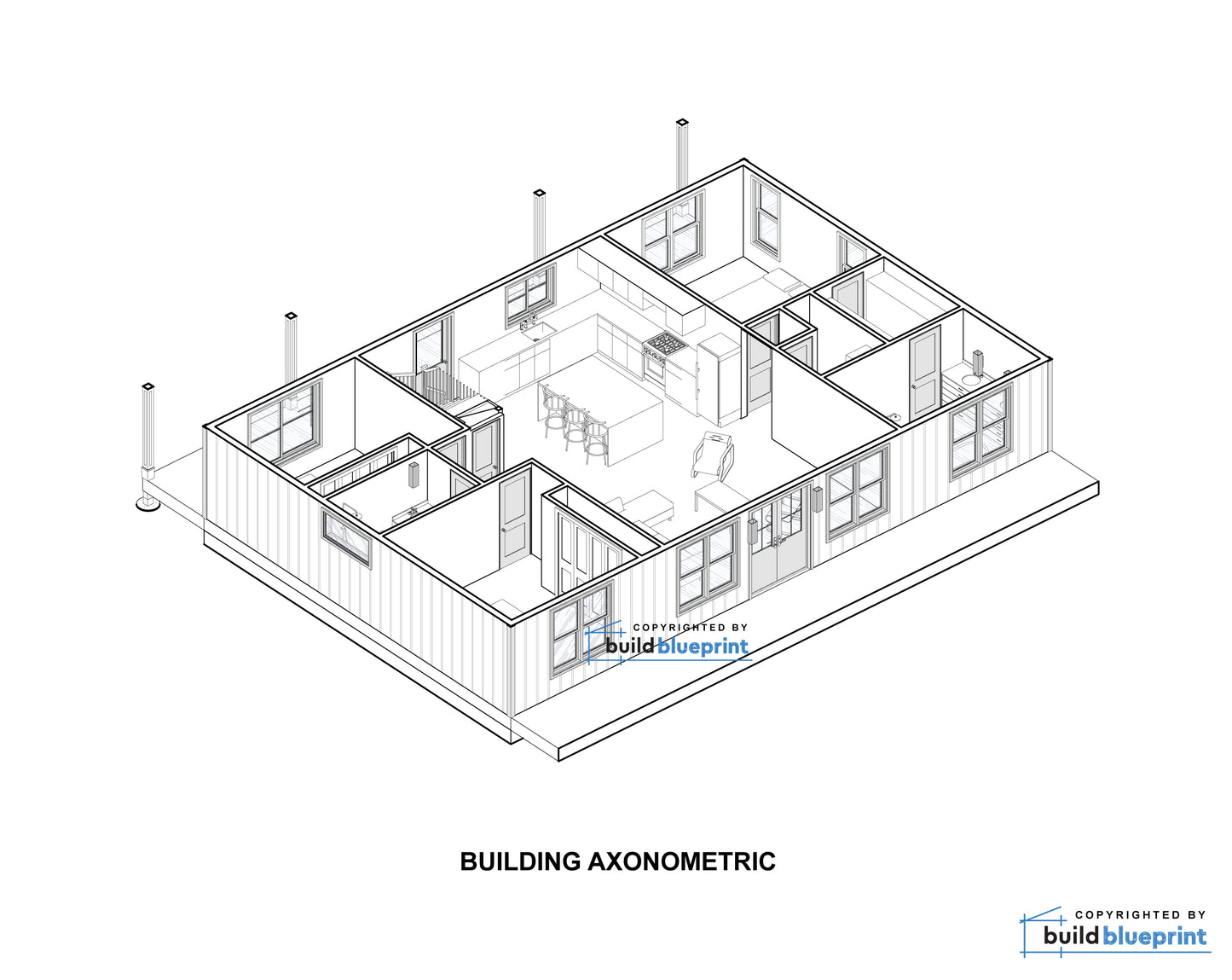 30' x 46' Adirondack Cabin Architectural Plans