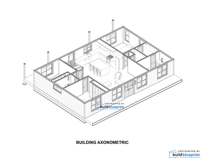 30' x 46' Adirondack Cabin Architectural Plans