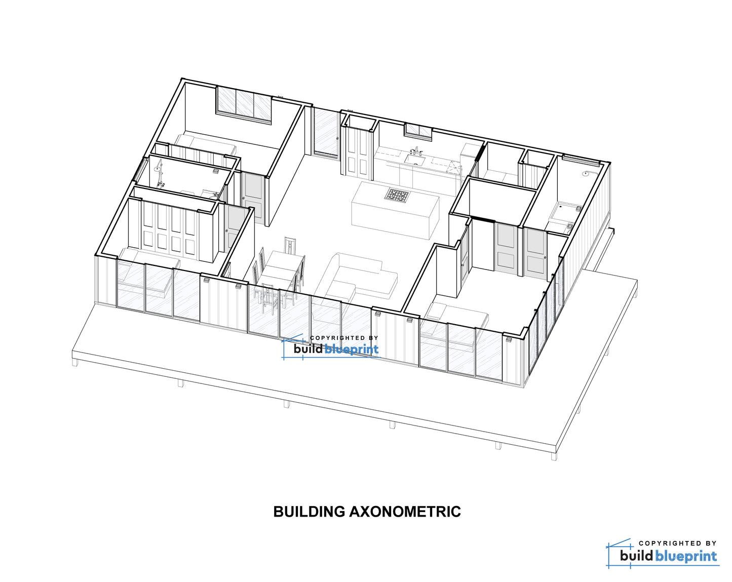 30' x 46' Lean Cottage Architectural Plans