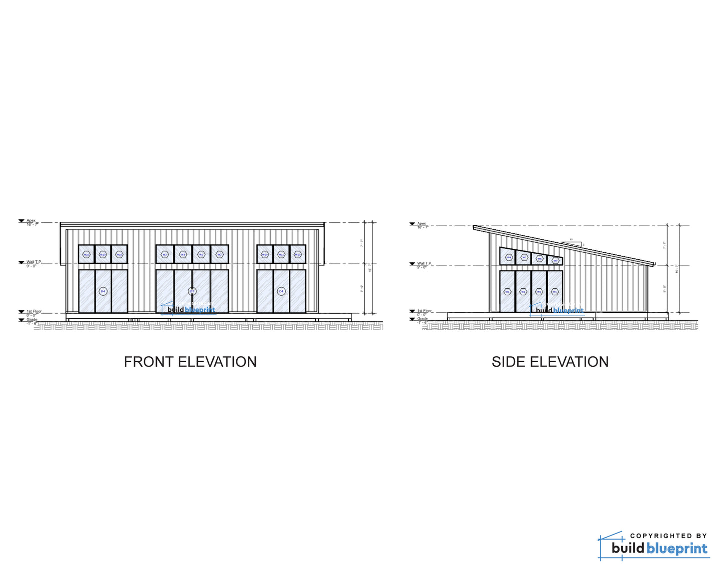 30' x 46' Lean Cottage Architectural Plans