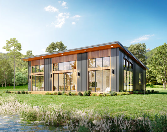 30' x 50' Lean Cottage Architectural Plans