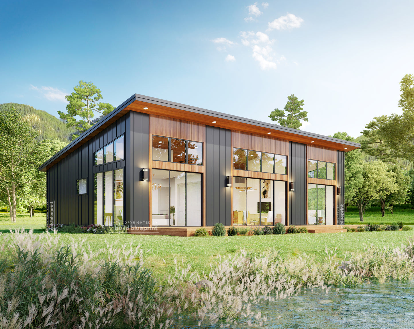 30' x 50' Lean Cottage Architectural Plans