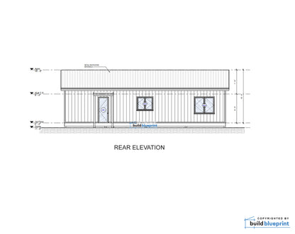 30' x 50' Lean Cottage Architectural Plans
