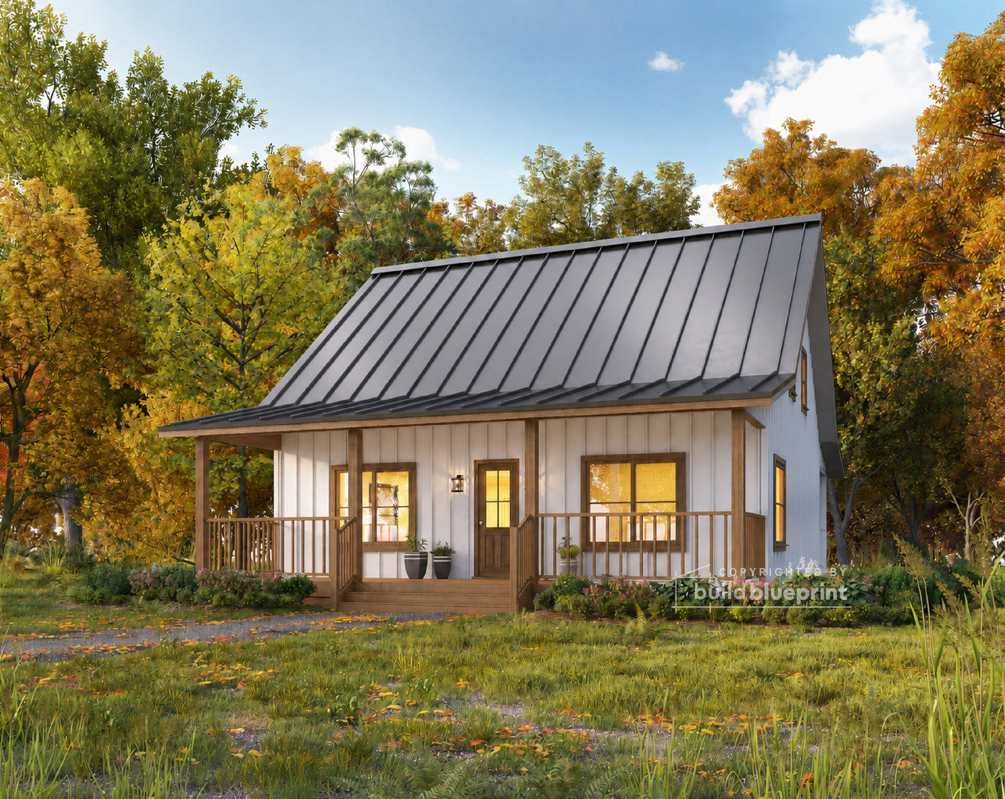 32' x 32' Farmhouse Architectural Plans