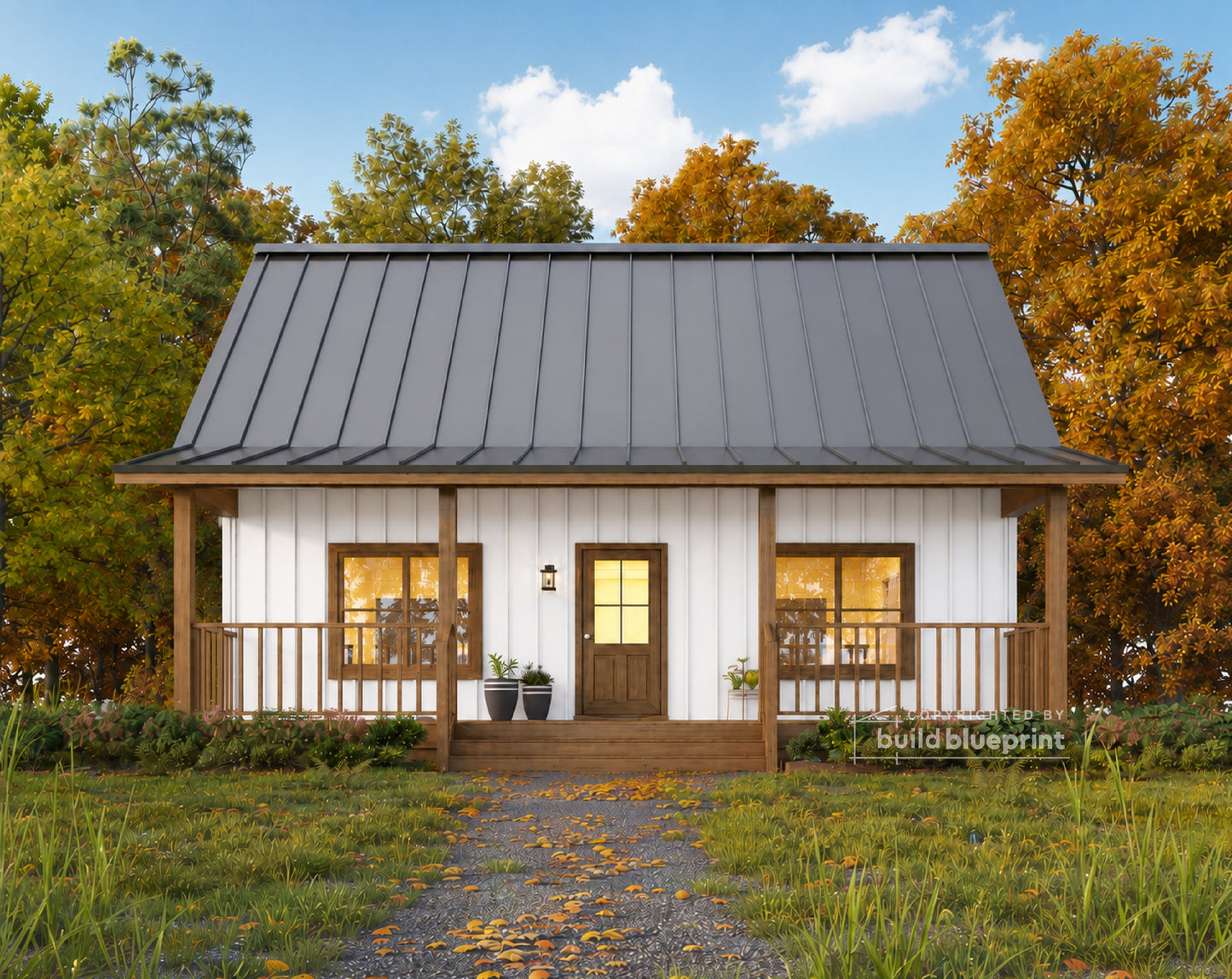 32' x 32' Farmhouse Architectural Plans