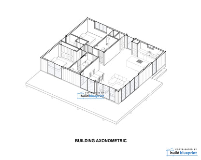 32' x 38' Lean Cabin Architectural Plans