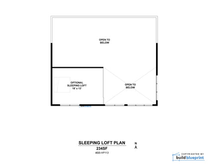 32' x 38' Lean Cabin Architectural Plans