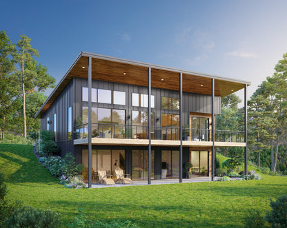 34' x 46' Lean Cottage Walkout Basement Architectural Plans