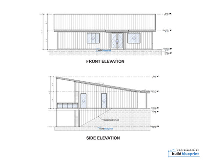 34' x 46' Lean Cottage Walkout Basement Architectural Plans