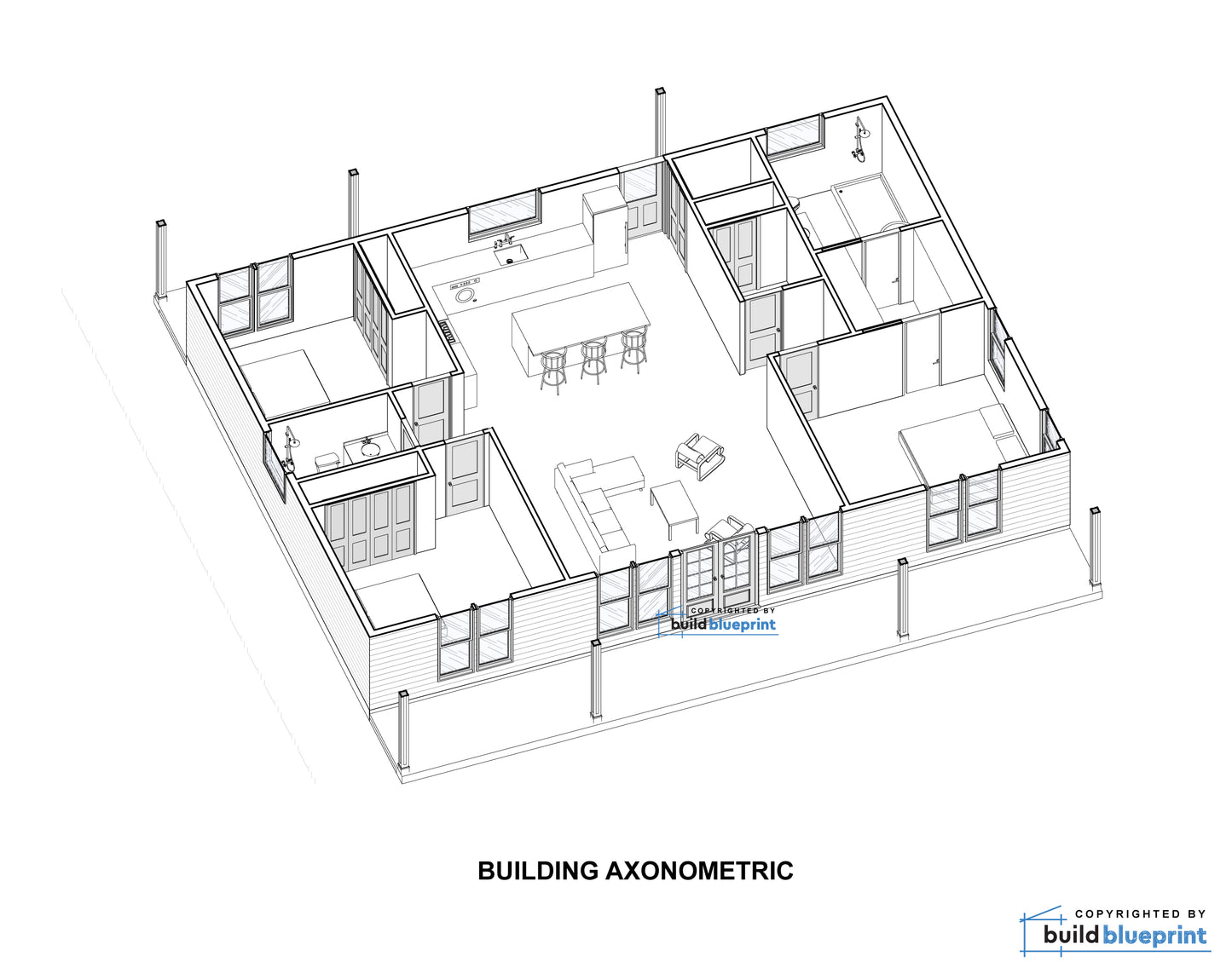 34' x 48' Modern Farmhouse Architectural Plans