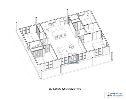 34' x 48' Modern Farmhouse Architectural Plans