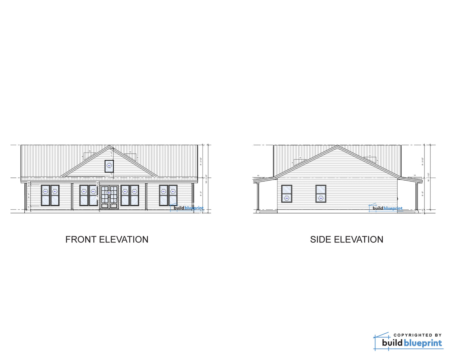 34' x 48' Modern Farmhouse Architectural Plans