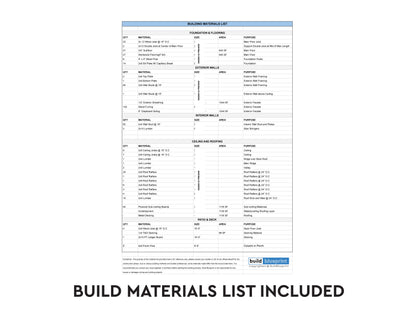 24' x 36' Lean Cottage Architectural Plans