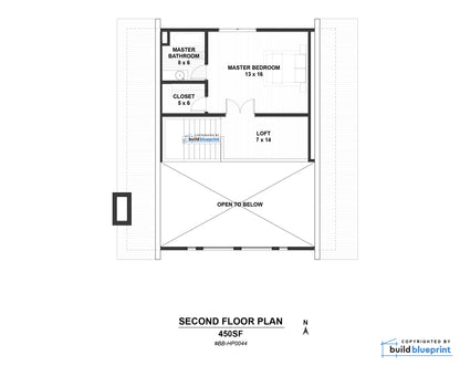 35' x 35' Hilltop Hideout Cabin Architectural Plans