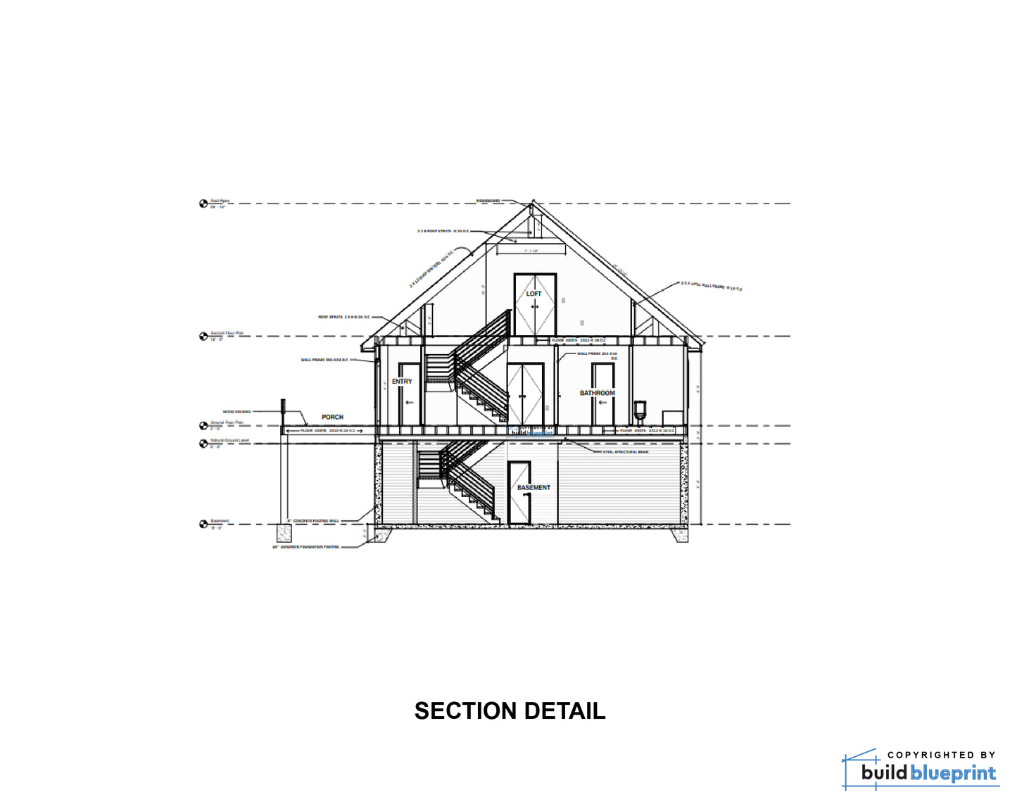 35' x 35' Hilltop Hideout Cabin Architectural Plans