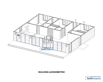 40' x 50' Lean Cottage Architectural Plans