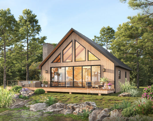 35' x 35' Long Creek Modern Cabin architectural plans