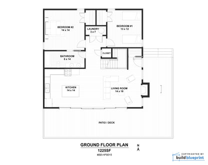 35' x 35' Modern Lake House Architectural Plans