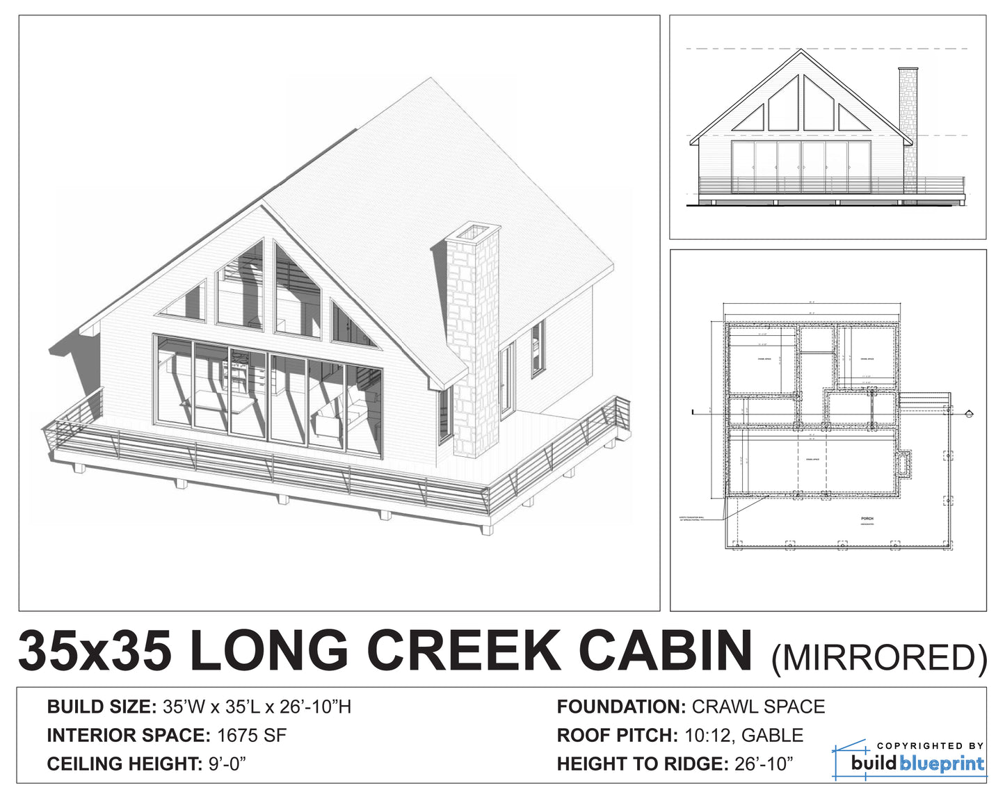 35' x 35' Modern Lake House Architectural Plans